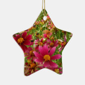 Hellrosa und gelbe Daisy-Blume Keramikornament (Rechts)