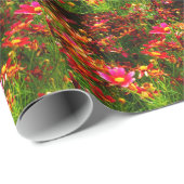 Hellrosa und gelbe Daisy Wilde Blume Geschenkpapier (Rolleneckpunkt)