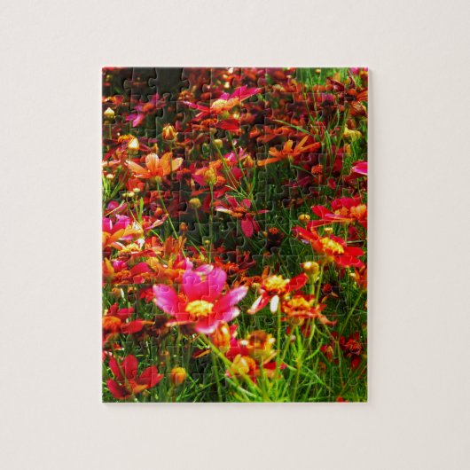 Hellrosa und gelbe Daisy Wilde Blume Puzzle (Vertikal)