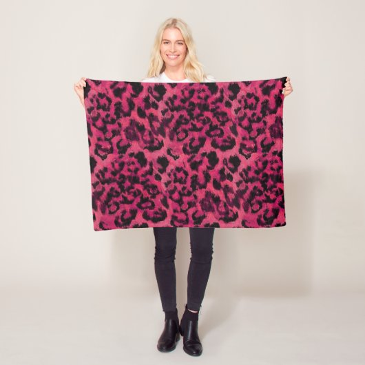 Hellrosa und gepunktete Leoparden Fleecedecke (Beispiel)