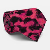 Hellrosa und gepunktete Leoparden Krawatte (Gerollt)