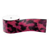 Hellrosa und gepunktete Leoparden Ripsband (Spule)