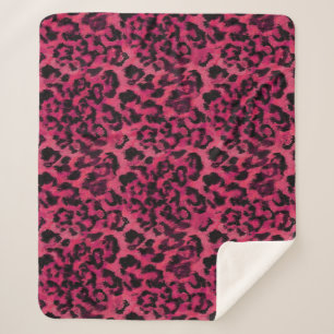 Hellrosa und gepunktete Leoparden Sherpadecke