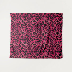 Hellrosa und gepunktete Leoparden Wandteppich