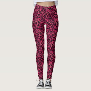 Hellrosa und gepunktete Leopardin Leggings