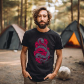 Hellrosa und graue Schlange mit Blume T - Shirt