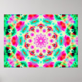 Hellrosa und grüne Mandala Poster (Vorne)