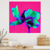 Hellrosa und grünes Blumenposter drucken Poster (Küche)