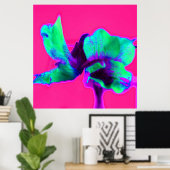 Hellrosa und grünes Blumenposter drucken Poster (Heimbüro)