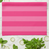Hellrosa und heiß rosa Streifen Geschirrtuch (Gefaltet)