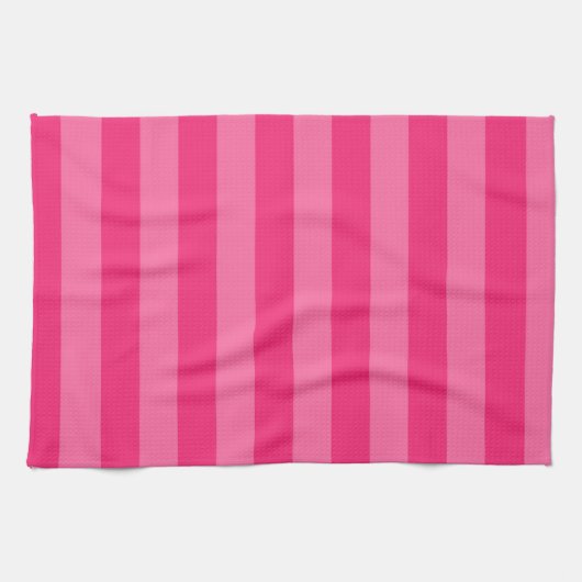 Hellrosa und heiß rosa Streifen Geschirrtuch (Horizontal)
