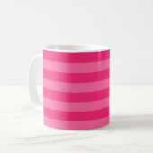 Hellrosa und heiß rosa Streifen Kaffeetasse (Vorderseite Links)