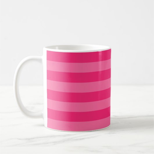 Hellrosa und heiß rosa Streifen Kaffeetasse (Links)