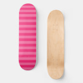 Hellrosa und heiß rosa Streifen Skateboard (Vorderseite)