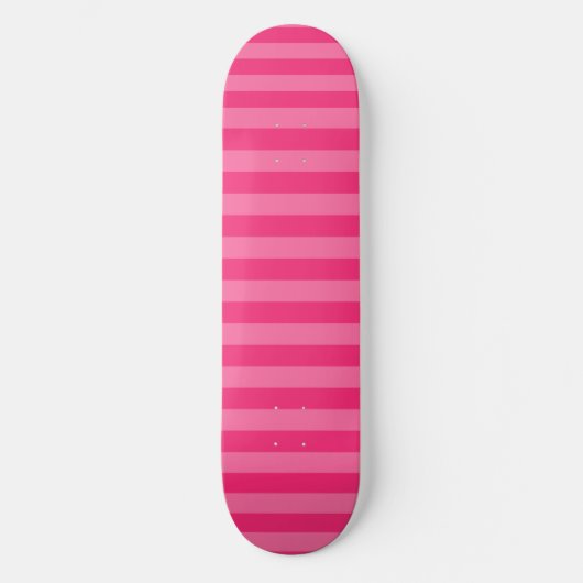 Hellrosa und heiß rosa Streifen Skateboard (Vorderseite)