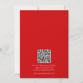Hellrosa und kühne Red QR Code Hochzeit Einladung (Rückseite)