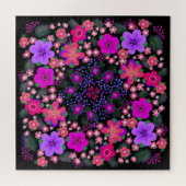 Hellrosa und Lila boho gestrichene Blume Puzzle (Horizontal)