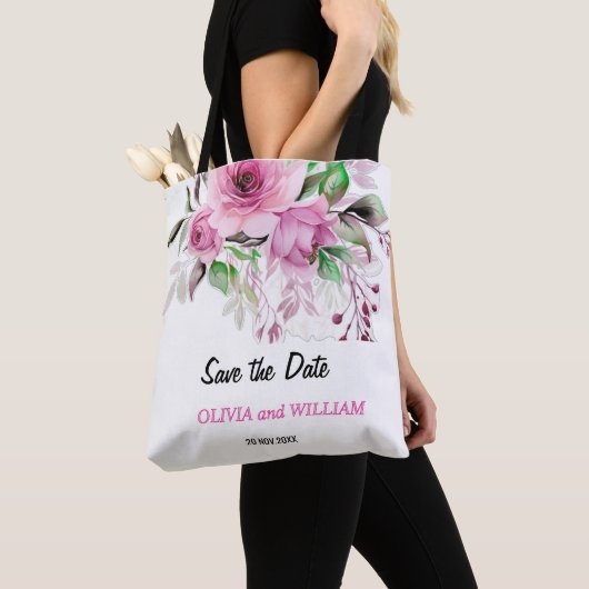 Hellrosa und Lila florale Save the Date Tasche Ba (Von Nahem)