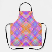 Hellrosa und Lila Modernes Tartan Kariert Schürze (Vorderseite)