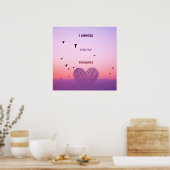 Hellrosa und Lila, Motivierend Zitat Poster (Küche)