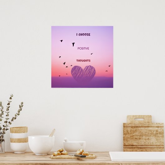 Hellrosa und Lila, Motivierend Zitat Poster (Küche)