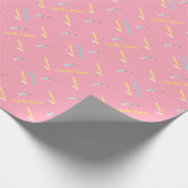 Hellrosa und lustige Pinsel und Kunststift Geschenkpapier (Ecke)