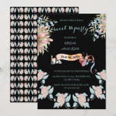 Hellrosa und milchig-weiße Banner, blühsüß 16 BD Einladung (Vorne/Hinten)