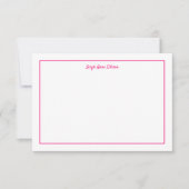 Hellrosa und Mit Monogramm weiße Flachnotizkarte Einladung (Vorderseite)