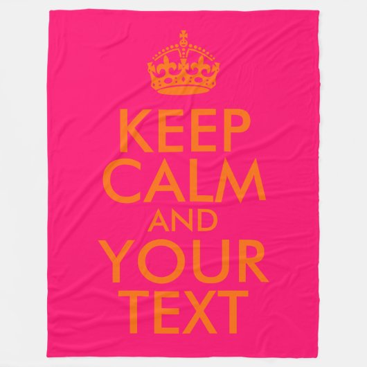 Hellrosa und orange Behalten Ruhe und Ihr Text Fleecedecke (Vorderseite)