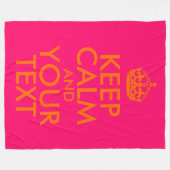 Hellrosa und orange Behalten Ruhe und Ihr Text Fleecedecke (Vorderseite (Horizontal))