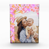 Hellrosa und Orange Boho Wildblume Mama Fotoblock (Vorderseite)