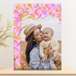 Hellrosa und Orange Boho Wildblume Mama Fotoblock