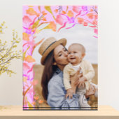 Hellrosa und Orange Boho Wildblume Mama Fotoblock