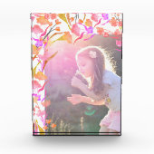 Hellrosa und orange Wildblume Kinder Fotoblock (Vorderseite)