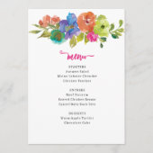 Hellrosa und orangefarbene Blüten Menükarte (Vorderseite)