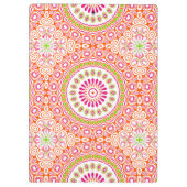 Hellrosa und orangefarbene Frühjahrs-Mandala-Blume Klemmbrett (Rückseite)