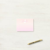 Hellrosa und Pfirsich-Farbenverlauf mit Namen und Post-it Klebezettel (Auf Schreibtisch)