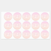 Hellrosa und Pfirsichfarben Ombre Name & Monogramm Etiketten (Blatt)