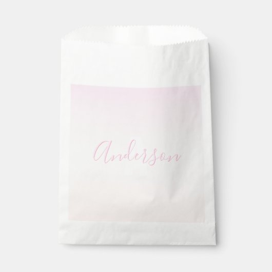 Hellrosa und Pfirsichfarben Ombre Name & Monogramm Geschenktütchen (Vorderseite)