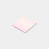 Hellrosa und Pfirsichfarben Ombre Name & Monogramm Post-it Klebezettel (angewinkelt)