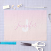 Hellrosa und Pfirsichfarben Ombre Name & Monogramm Seidenpapier (Handwerk)
