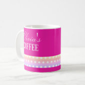 Hellrosa und Poka-Punkte Kaffeetasse (Vorderseite Links)
