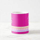 Hellrosa und Poka-Punkte Kaffeetasse (Mittel)