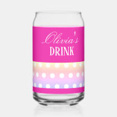 Hellrosa und Pola-Punkte Dosenglas (Vorderseite)