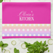 Hellrosa und Pola-Punkte Geschirrtuch (Gefaltet)