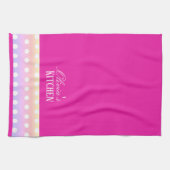 Hellrosa und Pola-Punkte Geschirrtuch (Horizontal)