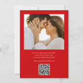 Hellrosa und Red QR Code Foto Hochzeit Einladung (Rückseite)