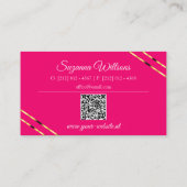 Hellrosa und Rosa mit goldenen Linien QR-Code Visitenkarte (Rückseite)