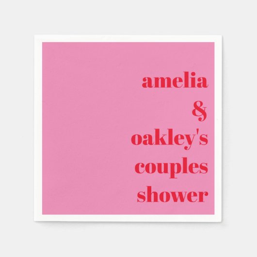 Hellrosa und rote, moderne Paare Dusche Serviette (Vorderseite)