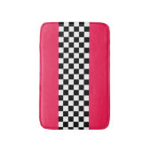 Hellrosa und Schachbrett Badematte (Vorderseite Vertikal)